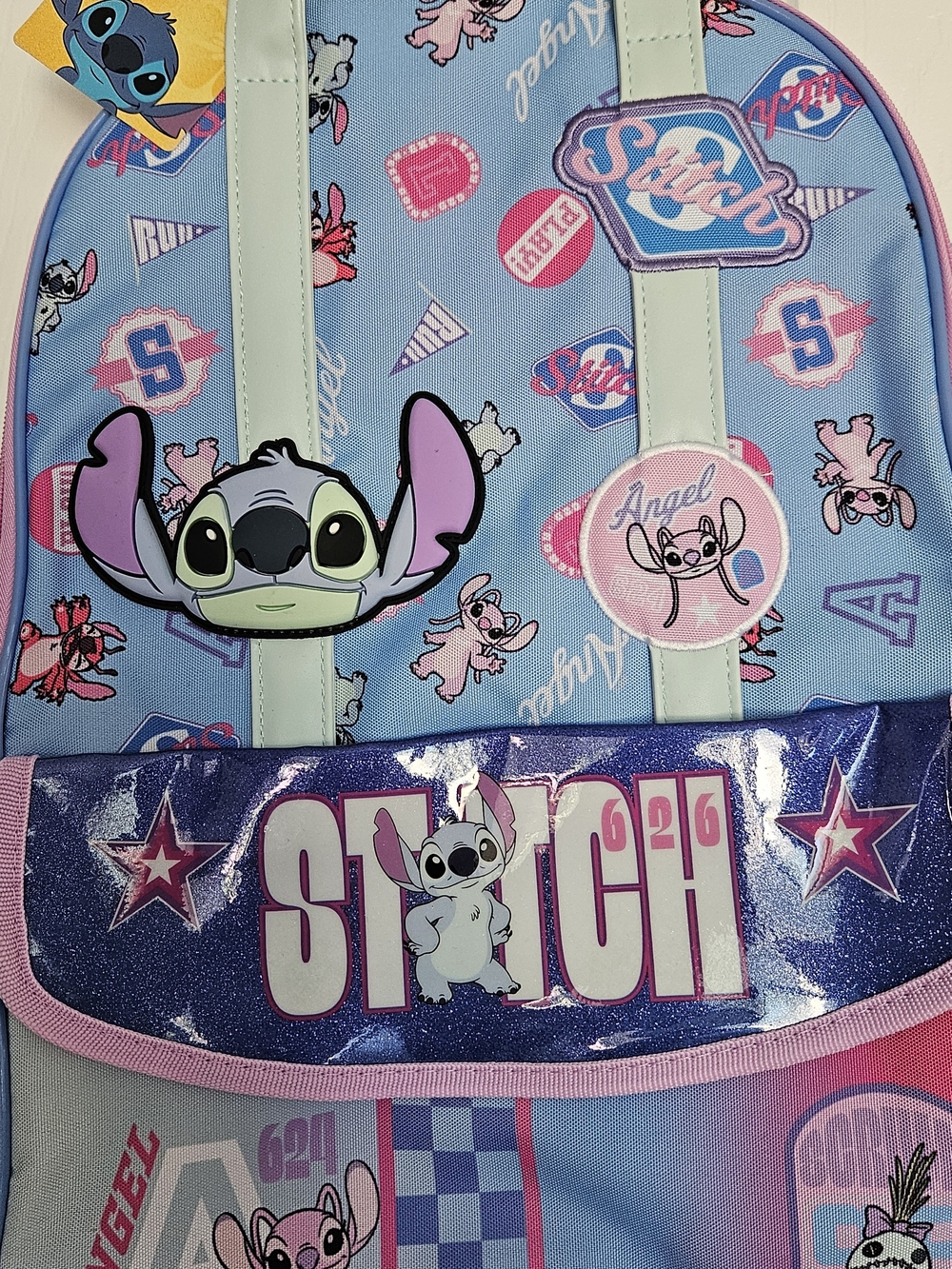Stitch Backpack in Blue, Pink and Purple with Stitch Graphics